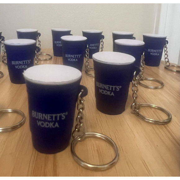 Burnett’s Vodka Blue Solo Cup Keychain Squishy /Stress Ball Lot Of 17 Plus Bonus - Picture 3 of 9